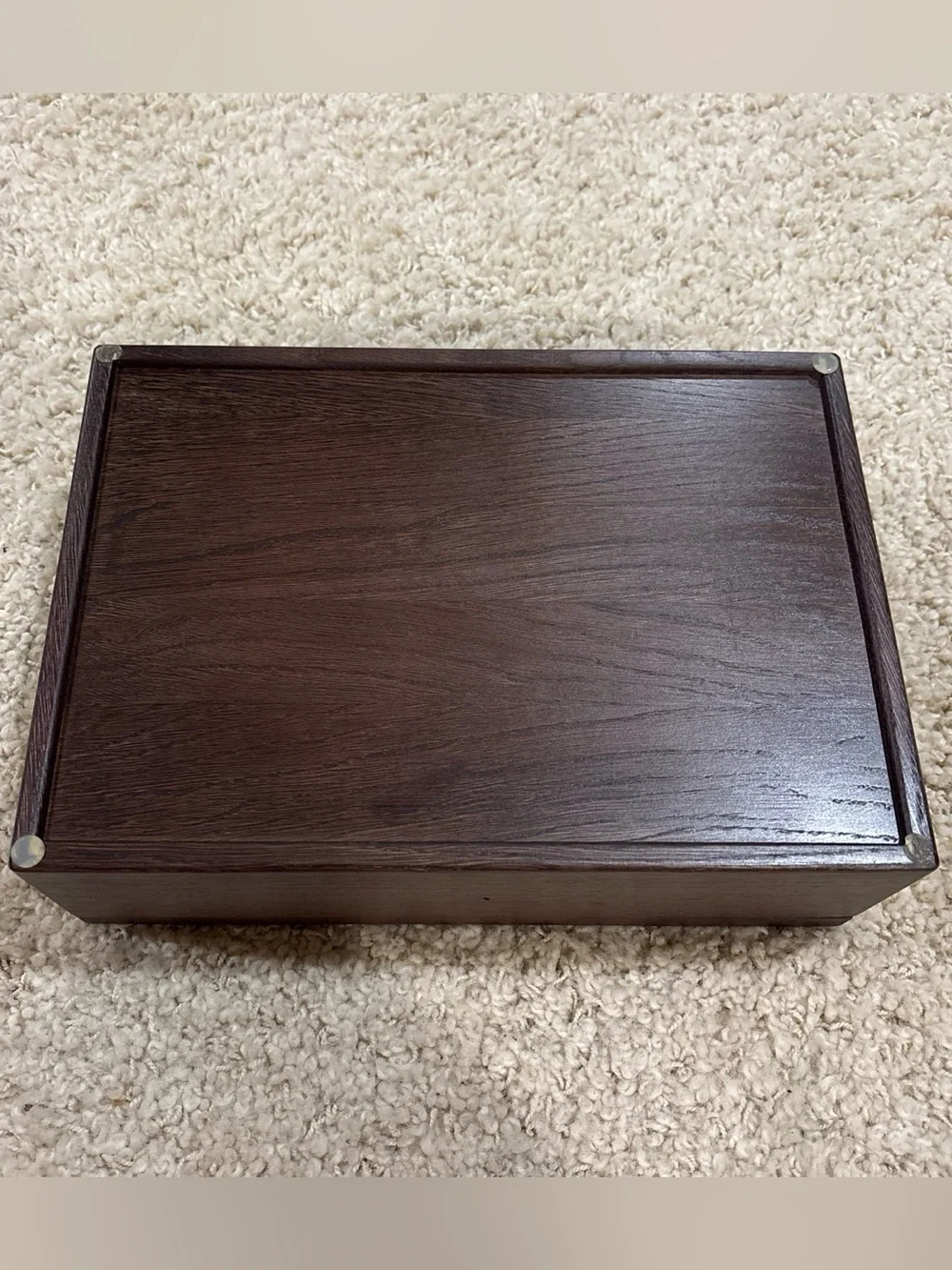 Wooden Glass Top Display Box Jewelry Trinket Keepsake Collector Storage 11.5”